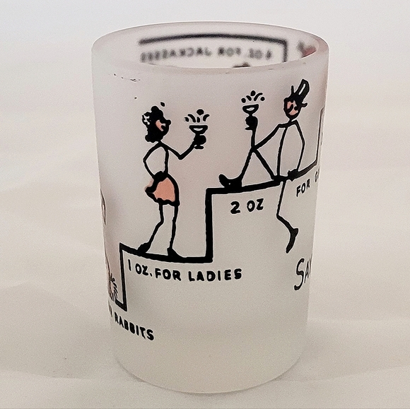 1950s Hazel Atlas Say When Frosted Shot Glass - Picture 3 of 7